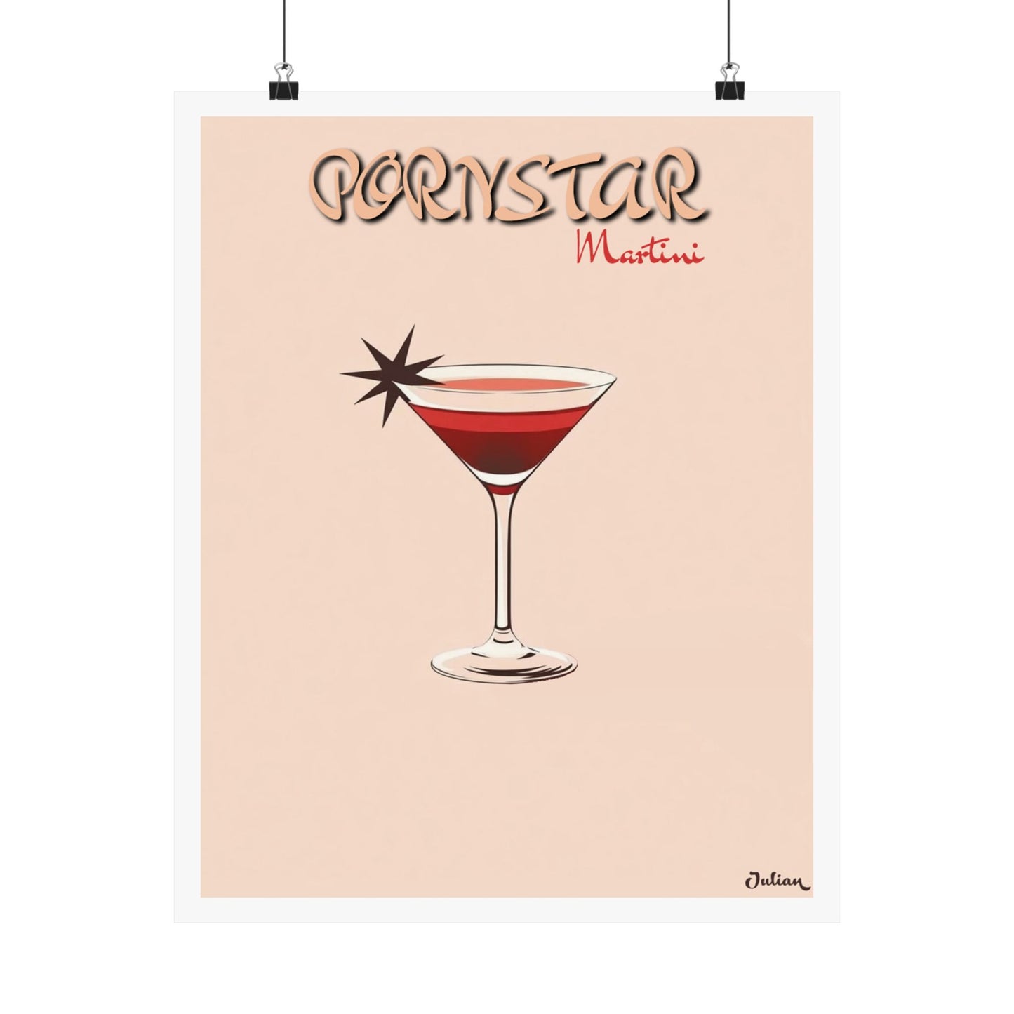 The Porn Star Martini Poster - Matte Vertical Posters, Cocktail Art Print, Decor, Wall Art, Home Decor, Cocktail Gift