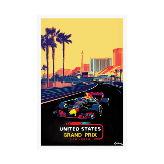 Las Vegas Grand Prix Formula One F1 Poster - Matte Vertical Posters, F1 Art Print, Decor, Wall Art, Home Decor, F1 Poster Gift