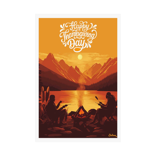 Happy Thanksgiving Indian Poster - Matte Vertical Posters, Thanksgiving Art Print, Decor, Wall Art, Home Decor, Gift for Thanksgiving