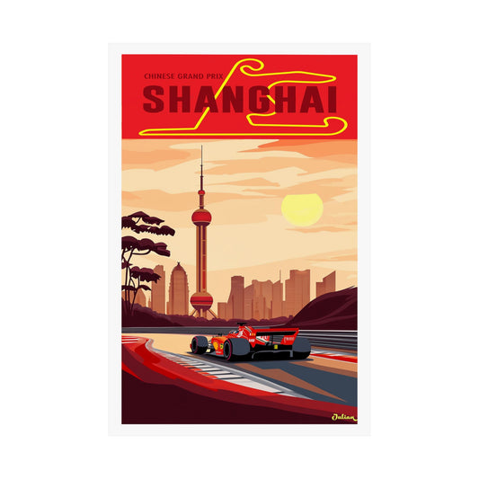 Chinese Grand Prix Formula One F1 Poster - Matte Vertical Posters, F1 Art Print, Decor, Wall Art, Home Decor, F1 Poster Gift