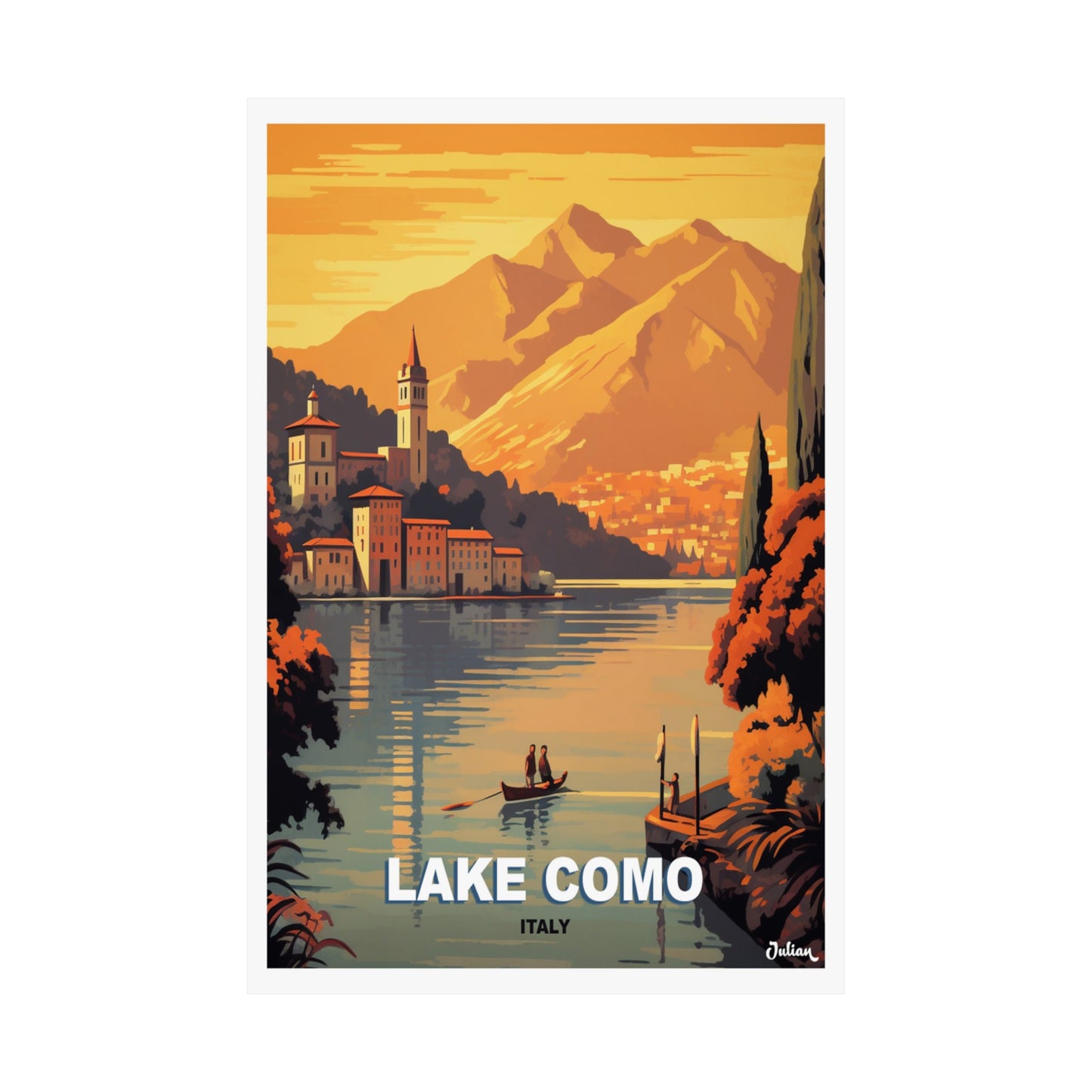 Lake Como | Italy | Travel Poster | Modern Wall Art