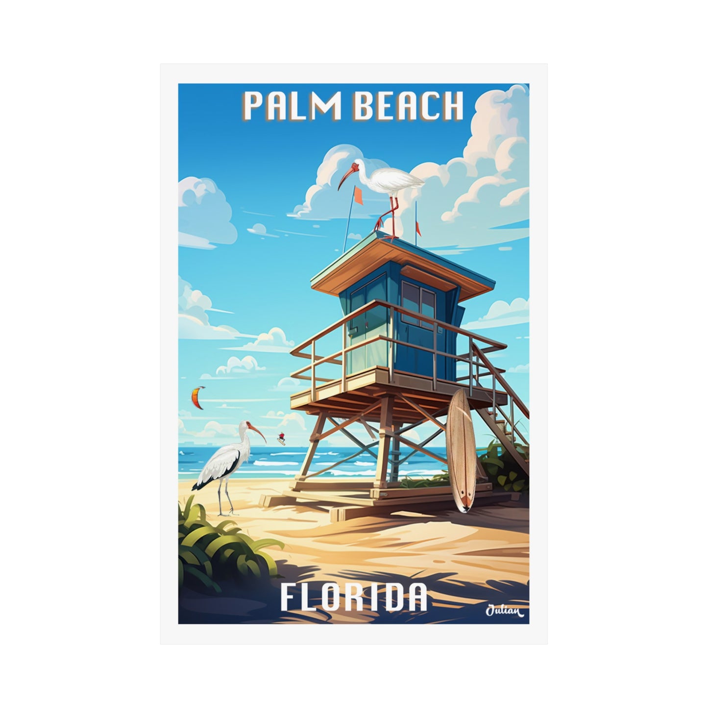 Palm Beach Florida | United States | Travel Poster | Modern Wall Art