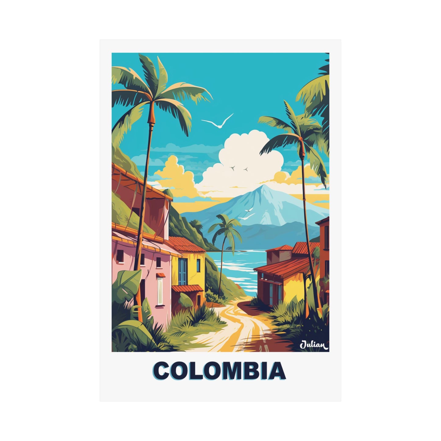 Colombia Poster - Matte Vertical Posters, World Art Print, Decor, Wall Art, Home Decor, Poster Gift