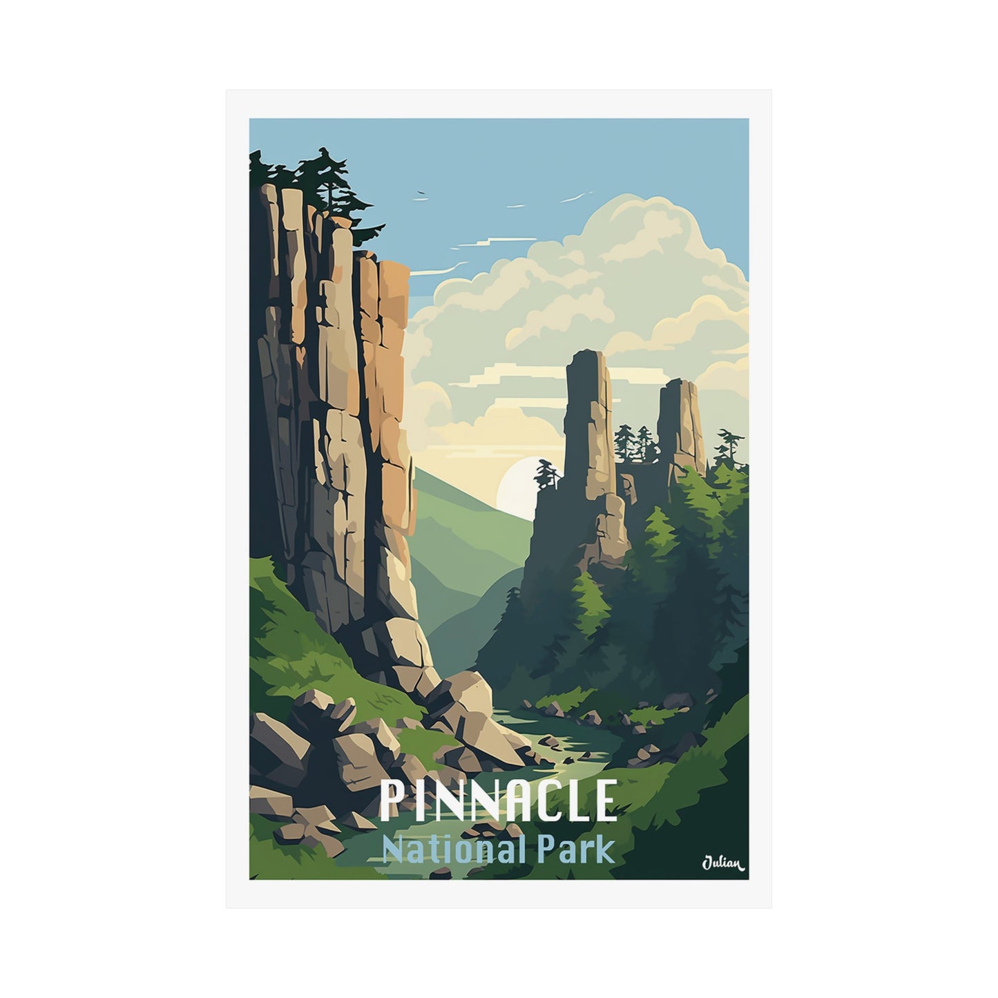 Pinnacle National Park - California | Travel Poster | Modern Wall Art