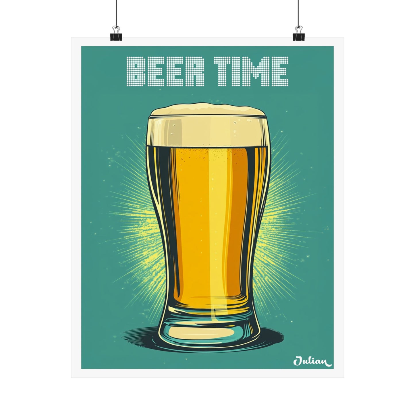 The Beer Time Poster - Matte Vertical Posters, Cocktail Art Print, Decor, Wall Art, Home Decor, Cocktail Gift