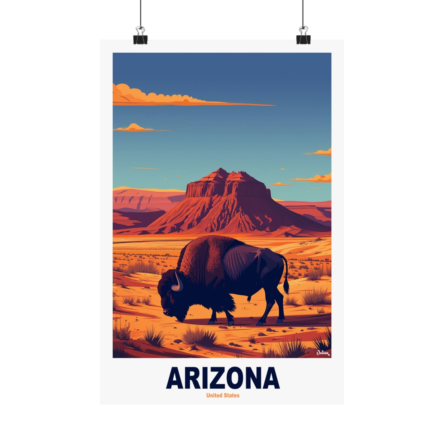 Buffalo Arizona | United States | Travel Poster | Modern Wall Art