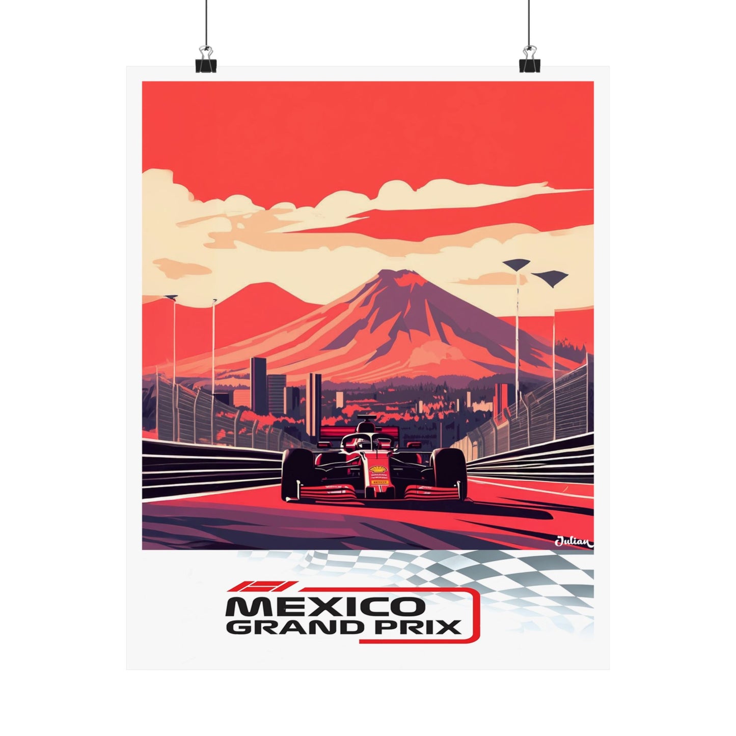 Mexican Grand Prix Formula One F1 Poster - Matte Vertical Posters, F1 Art Print, Decor, Wall Art, Home Decor, F1 Poster Gift