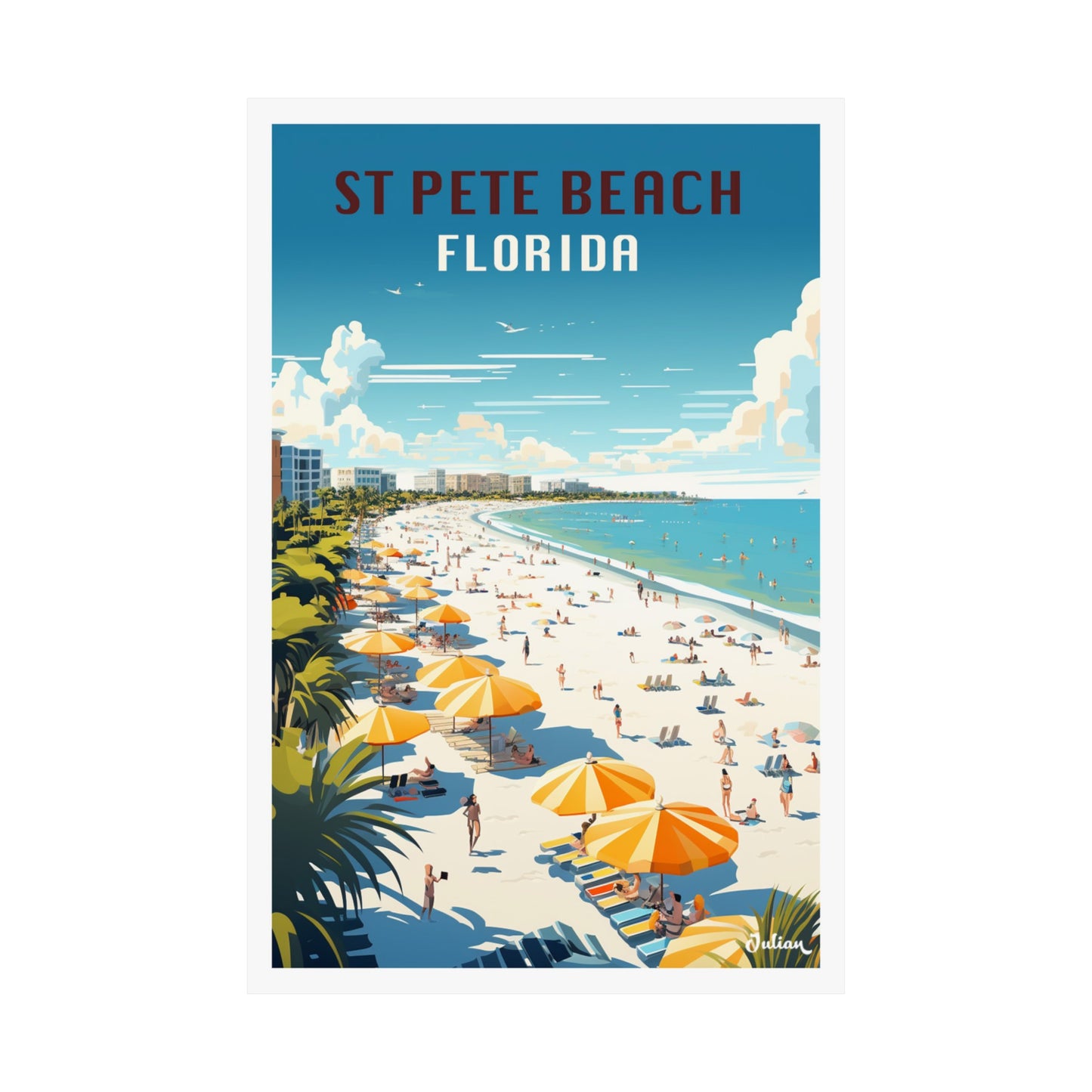 St Petersburg Florida | United States | Travel Poster | Modern Wall Art