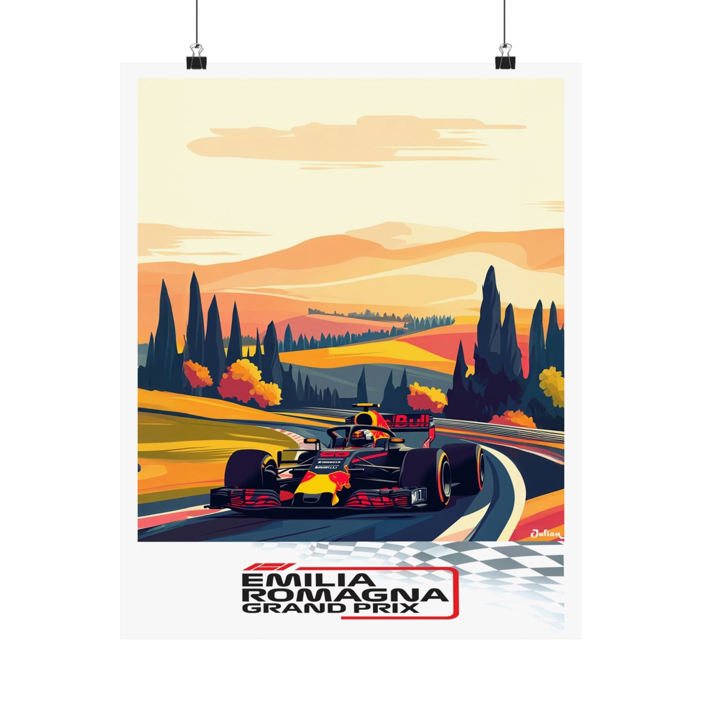 Emilia Romagna Grand Prix Formula One F1 Poster - Matte Vertical Posters, F1 Art Print, Decor, Wall Art, Home Decor, F1 Poster Gift