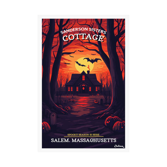 Sandersons Sisters Cottage Halloween Poster - Matte Vertical Posters, Halloween Art Print, Decor, Wall Art, Home Decor, Gift for Halloween