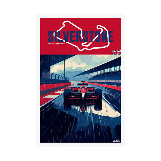 British Grand Prix Formula One F1 Poster - Matte Vertical Posters, F1 Art Print, Decor, Wall Art, Home Decor, F1 Poster Gift