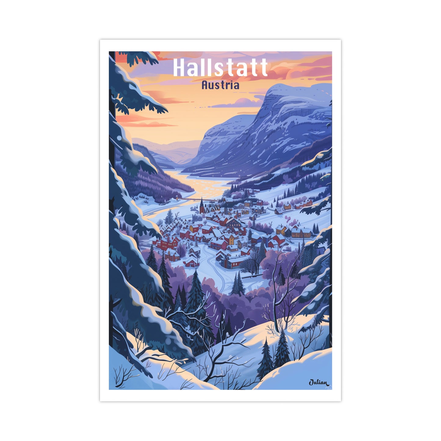 Hallstatt, Austria Travel Poster