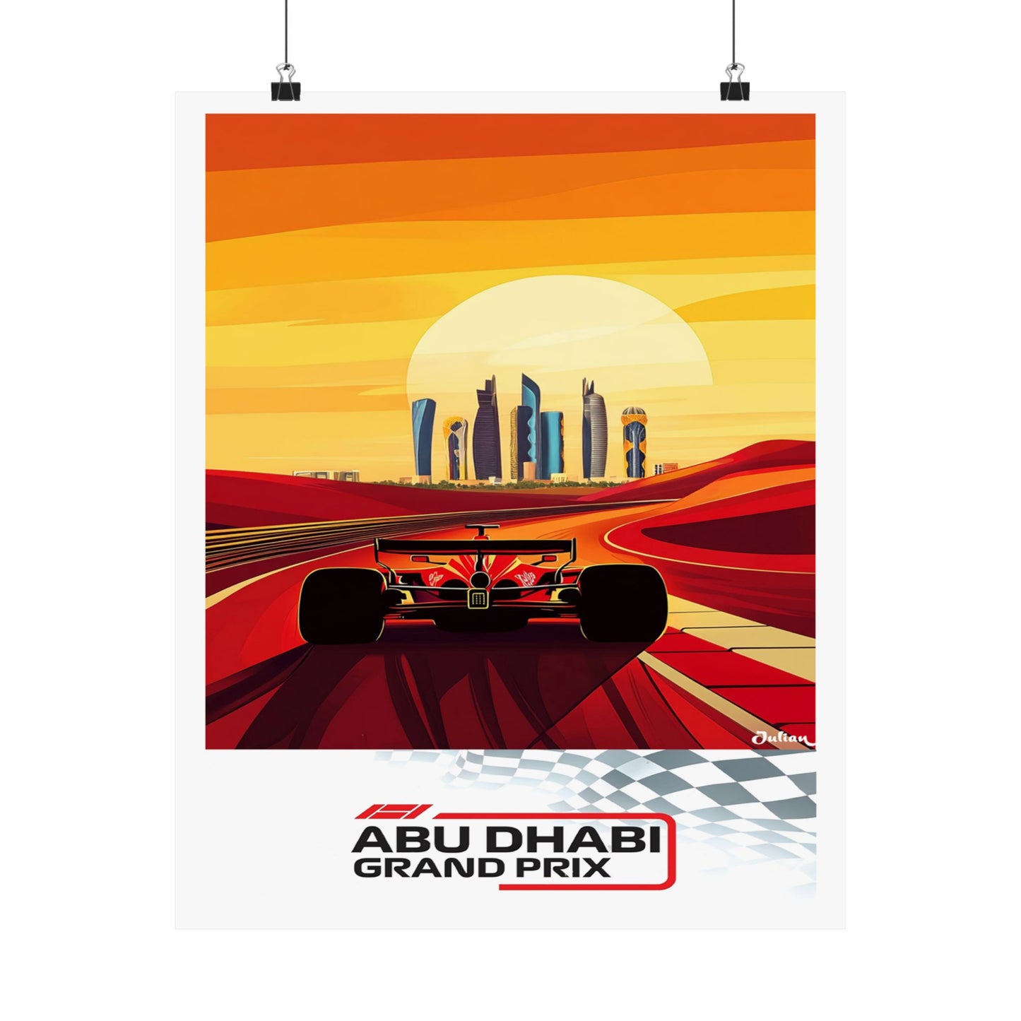 Abu Dhabi Formula One F1 Poster - Matte Vertical Posters, F1 Art Print, Decor, Wall Art, Home Decor, F1 Poster Gift