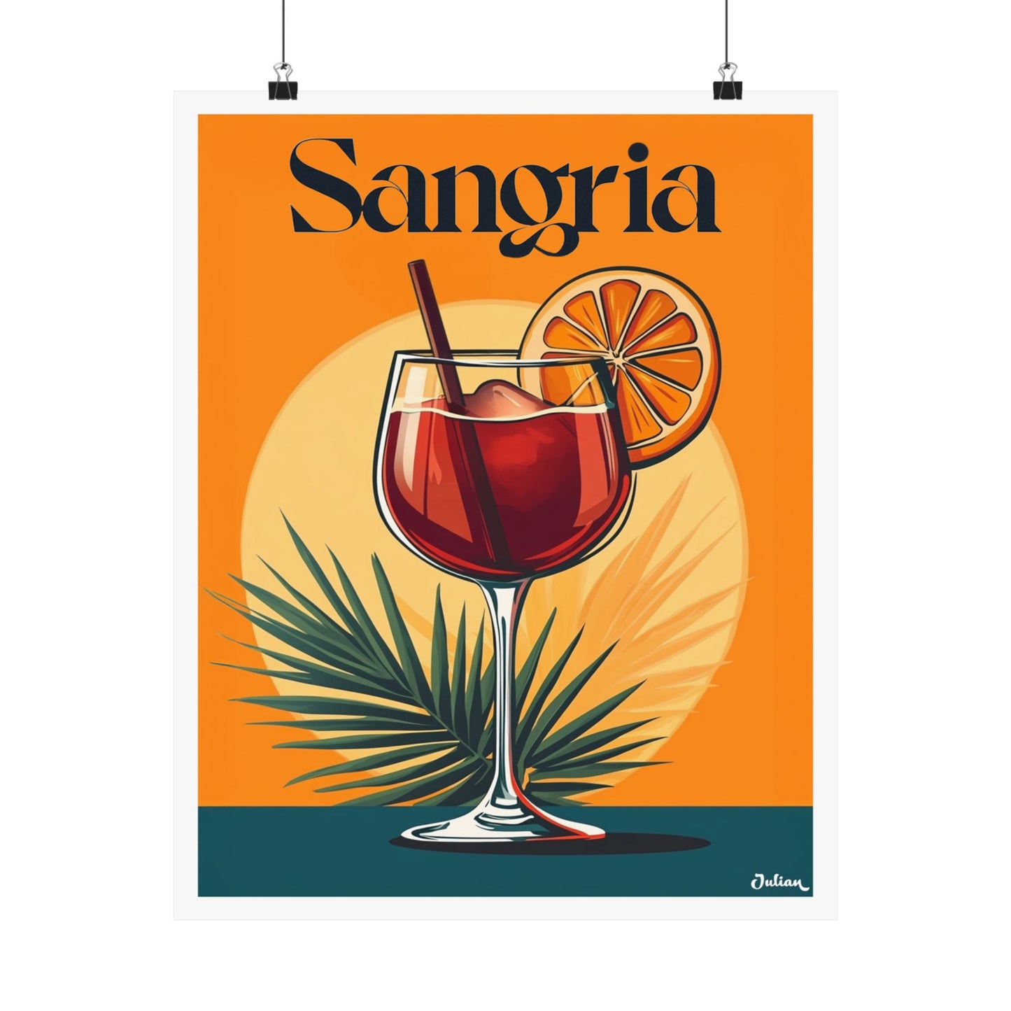 The Sangria Cocktail Poster - Matte Vertical Posters, Cocktail Art Print, Decor, Wall Art, Home Decor, Cocktail Gift