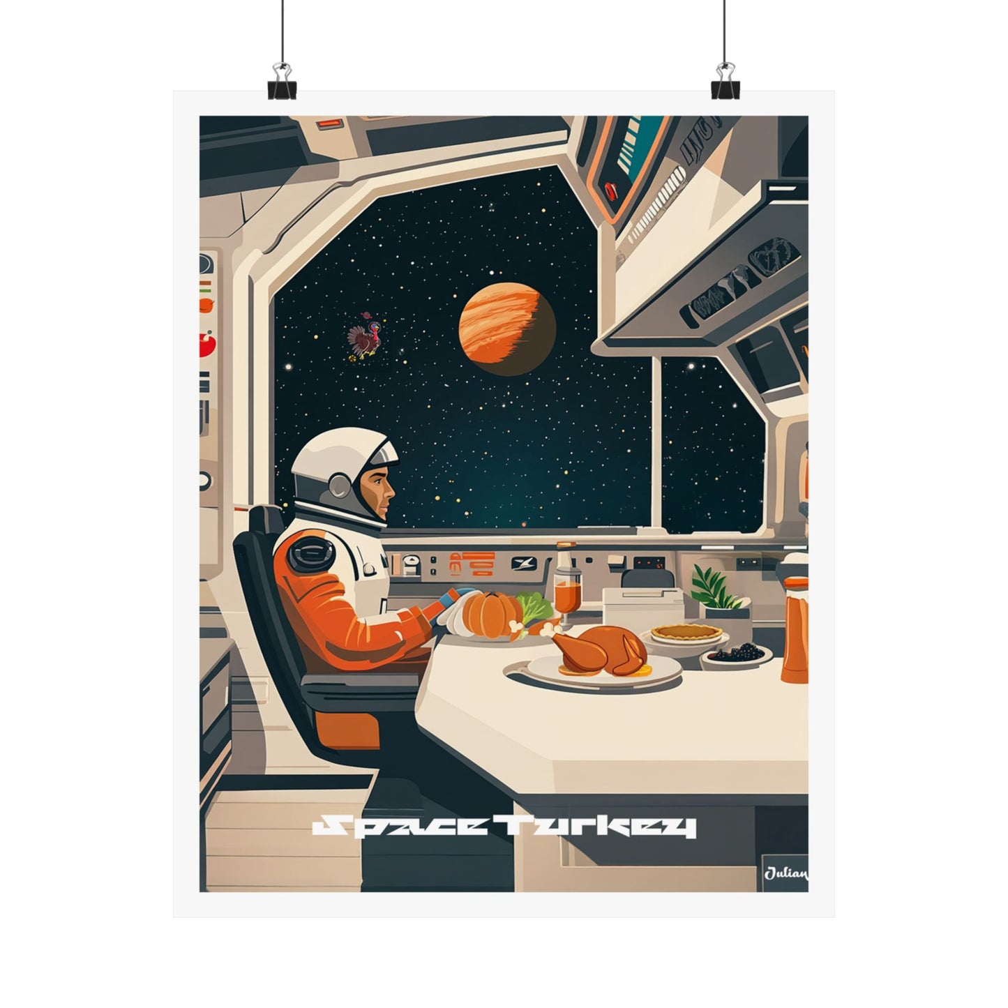 Happy Thanksgiving Space Edition Poster - Matte Vertical Posters, Thanksgiving Art Print, Decor, Wall Art, Home Decor, Gift for Thanksgiving
