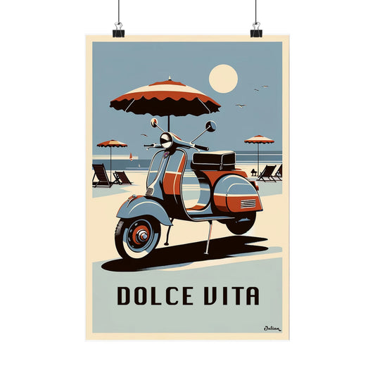 Dolce Vita | Vespa | Italy | Travel Poster | Modern Wall Art