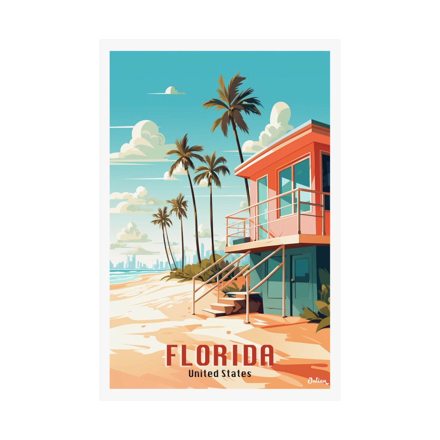 Florida | United States | Travel Poster | Modern Wall Art