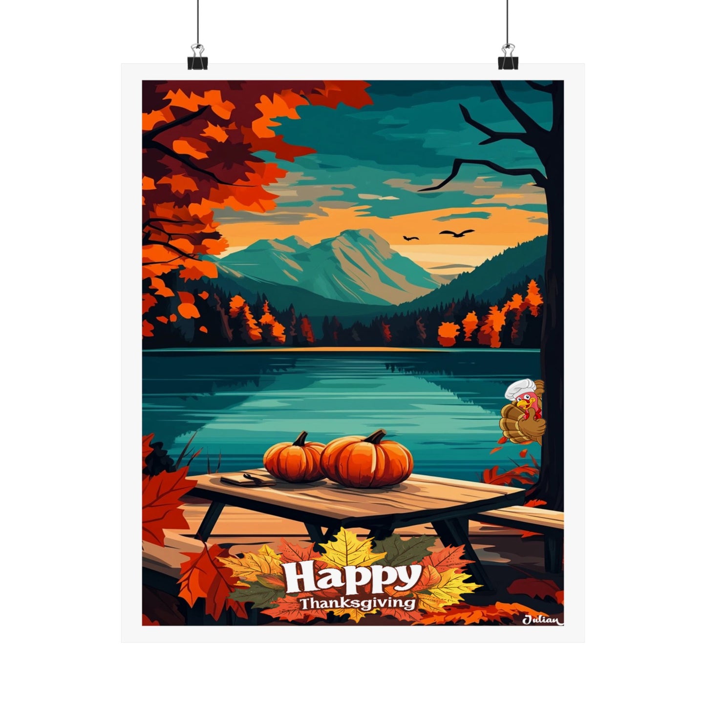 Happy Thanksgiving Poster - Matte Vertical Posters, Thanksgiving Art Print, Decor, Wall Art, Home Decor, Gift for Thanksgiving