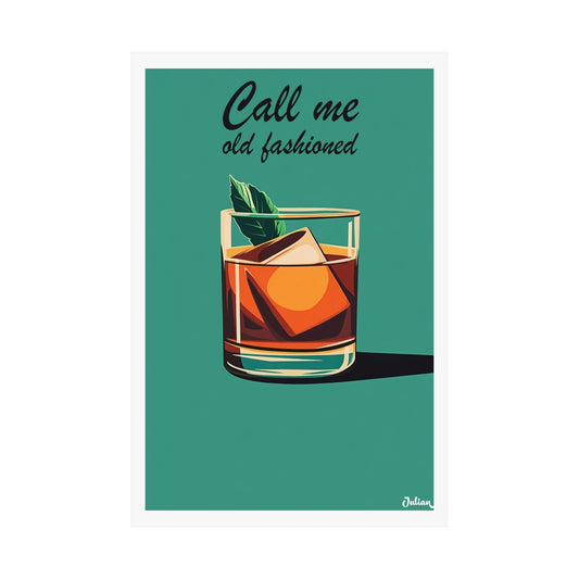 The Old Fashioned Cocktail Poster - Matte Vertical Posters, Cocktail Art Print, Decor, Wall Art, Home Decor, Cocktail Gift
