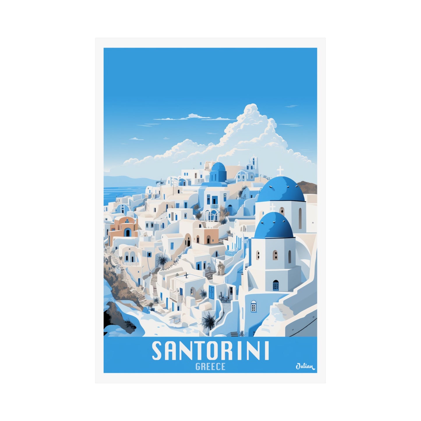 Santorini | Travel Poster | Modern Wall Art