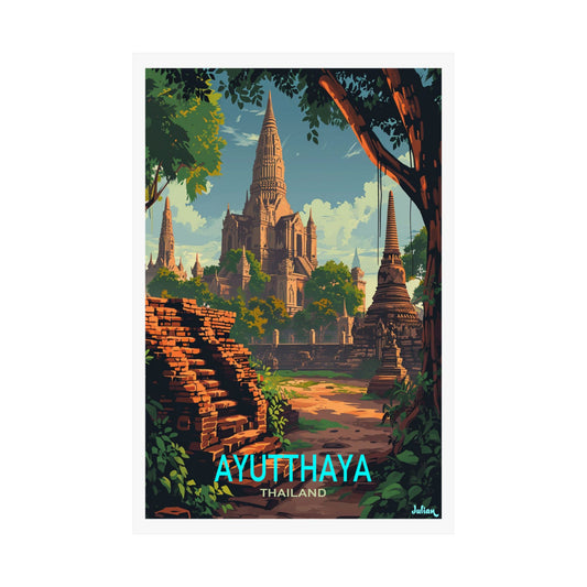 Ayutthaya Thailand Poster - Matte Vertical Posters, World Art Print, Decor, Wall Art, Home Decor, Poster Gift