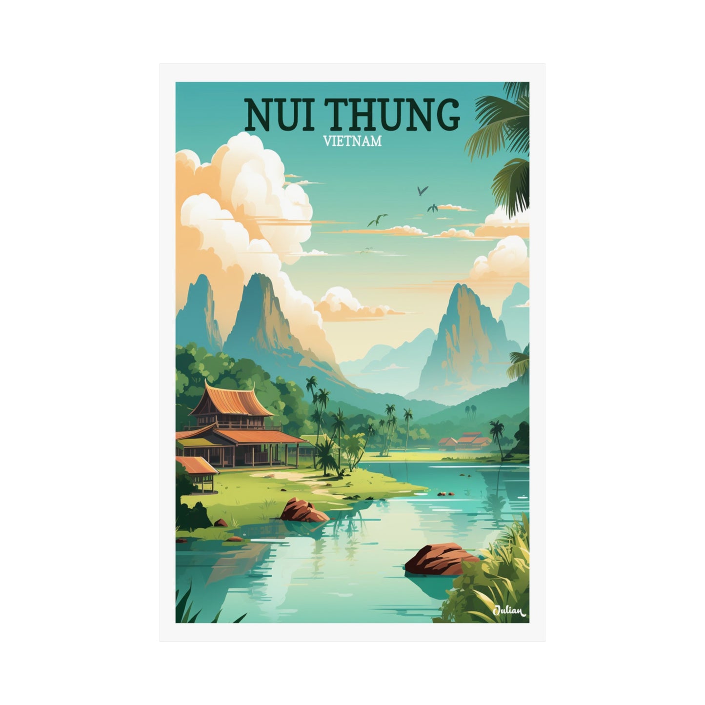 Nui Thung | Vietnam | Travel Poster | Modern Wall Art