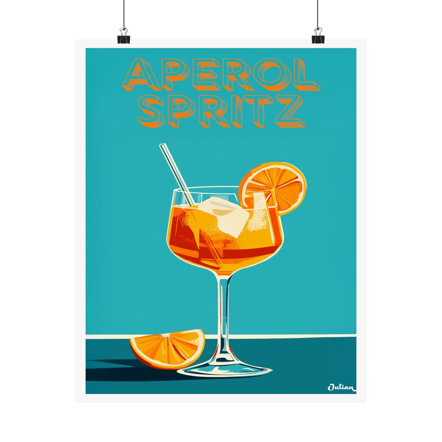 The Aperol Spritz Cocktail Poster - Matte Vertical Posters, Cocktail Art Print, Decor, Wall Art, Home Decor, Cocktail Gift