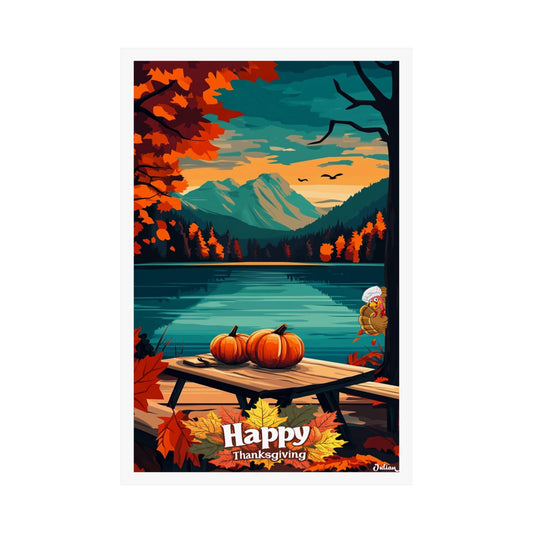 Happy Thanksgiving Poster - Matte Vertical Posters, Thanksgiving Art Print, Decor, Wall Art, Home Decor, Gift for Thanksgiving
