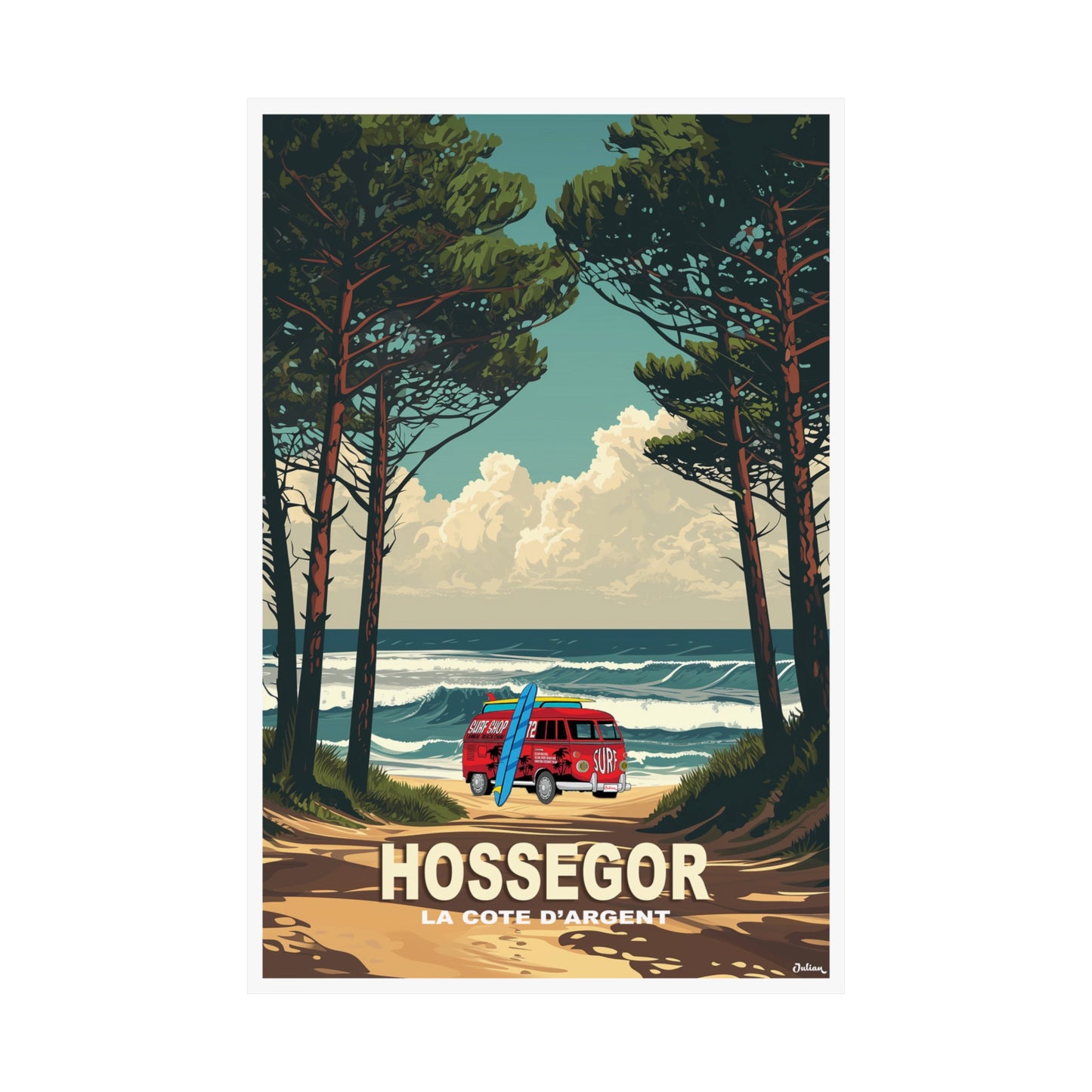 Hossegor | La Cote d'Argent | France | Travel Poster | Modern Wall Art