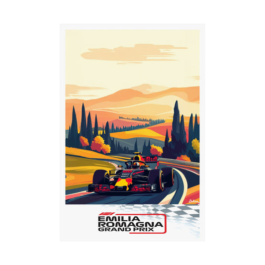 Emilia Romagna Grand Prix Formula One F1 Poster - Matte Vertical Posters, F1 Art Print, Decor, Wall Art, Home Decor, F1 Poster Gift