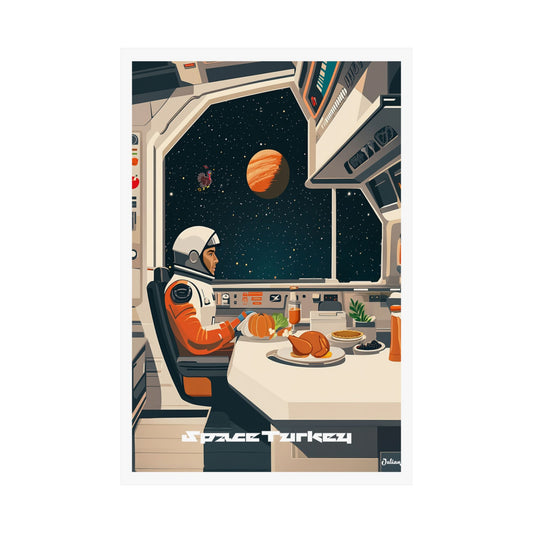 Happy Thanksgiving Space Edition Poster - Matte Vertical Posters, Thanksgiving Art Print, Decor, Wall Art, Home Decor, Gift for Thanksgiving