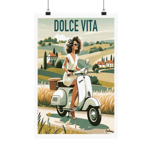 Dolce Vita | Italy Vespa | Travel Poster | Modern Wall Art