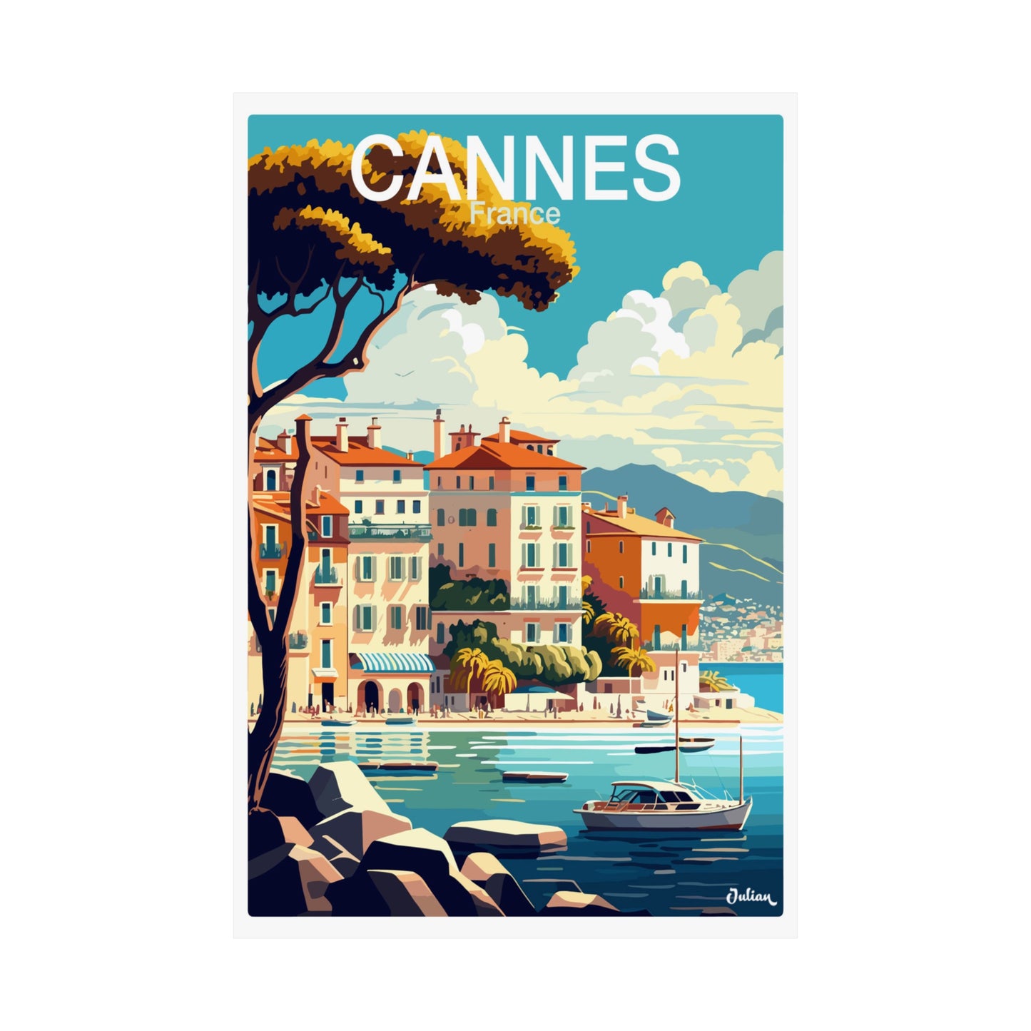 Cannes - South of France | Travel Poster | Modern Wall Art