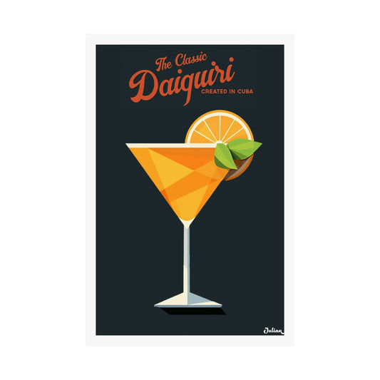 The Classic Daiquiri Cocktail Poster - Matte Vertical Posters, Cocktail Art Print, Decor, Wall Art, Home Decor, Cocktail Gift