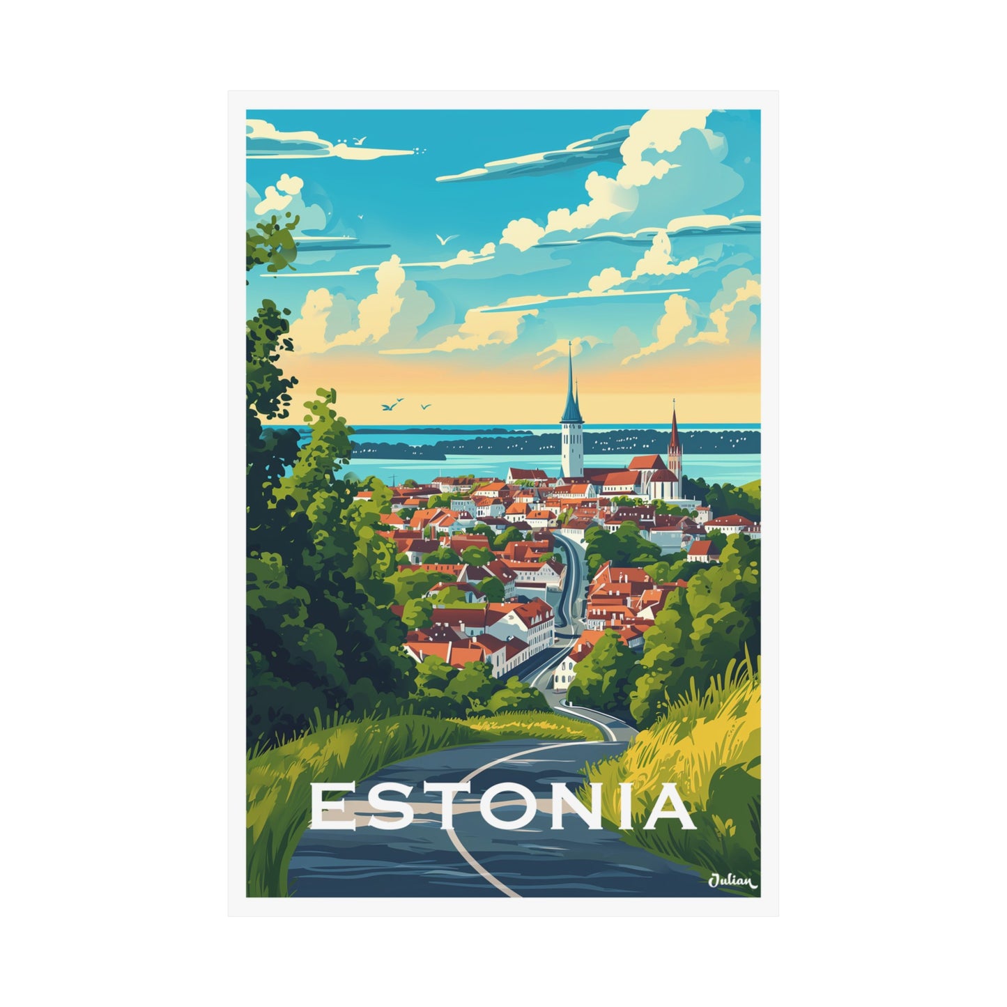 Estonia | Europe | Travel Poster | Modern Wall Art