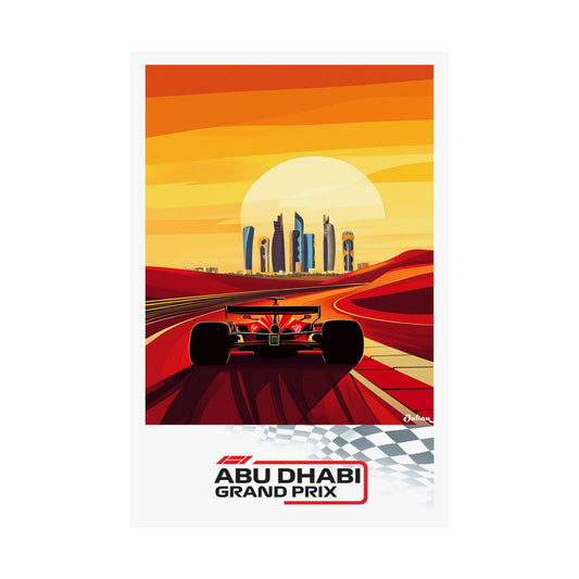 Abu Dhabi Formula One F1 Poster - Matte Vertical Posters, F1 Art Print, Decor, Wall Art, Home Decor, F1 Poster Gift