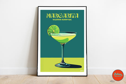 Margarita Cocktail Poster Print, Mediterranean Wall Decor