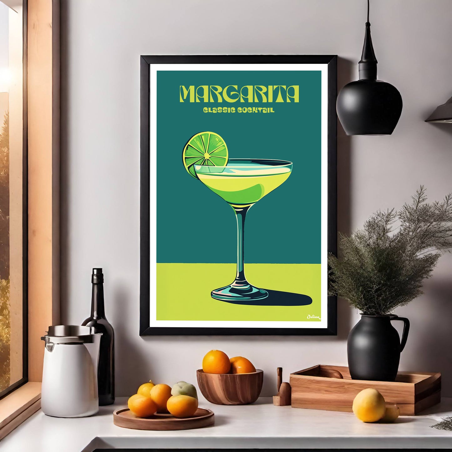 Margarita Cocktail Poster Print, Mediterranean Wall Decor
