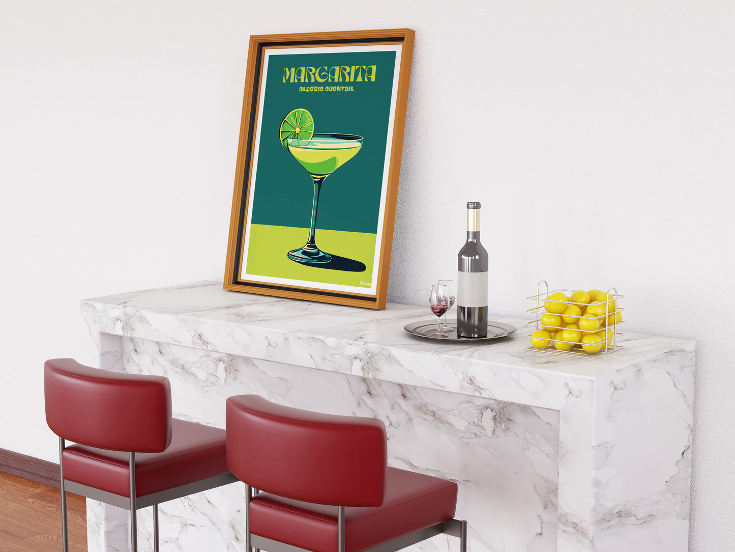 Margarita Cocktail Poster Print, Mediterranean Wall Decor
