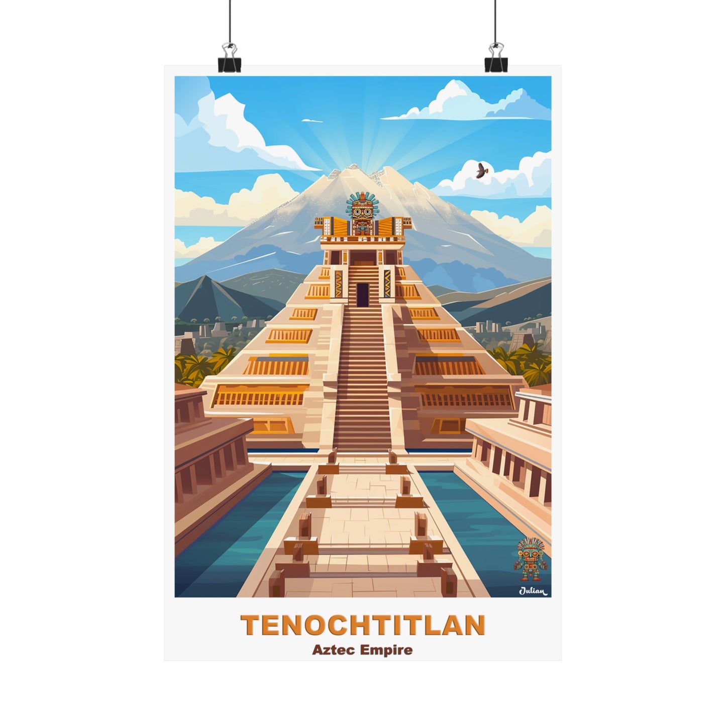 Tenochtitlan - Aztec Empire Mexico | Travel Poster | Modern Wall Art