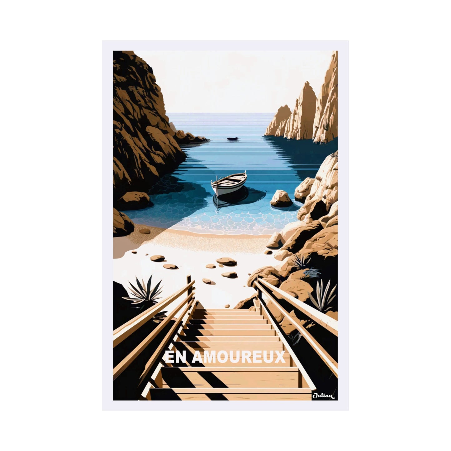 Amoureux | Lovers - South of France | Travel Poster | Modern Wall Art