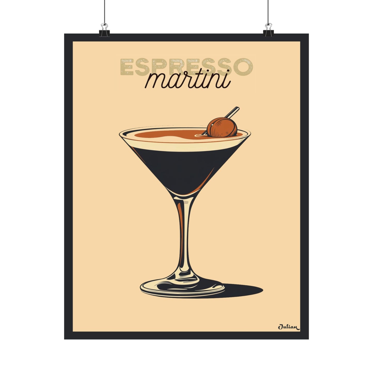 The Espresso Martini Dark Edition Cocktail Poster - Matte Vertical Posters, Cocktail Art Print, Decor, Wall Art, Home Decor, Cocktail Gift
