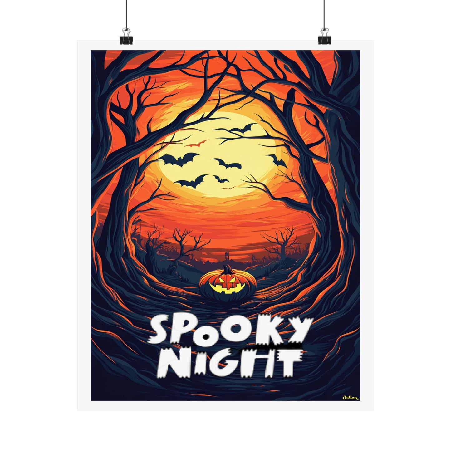 Spooky Night Halloween Poster - Matte Vertical Posters, Halloween Art Print, Decor, Wall Art, Home Decor, Gift for Halloween