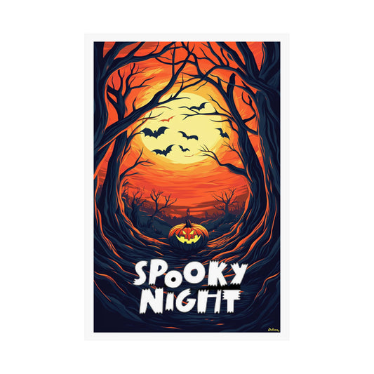 Spooky Night Halloween Poster - Matte Vertical Posters, Halloween Art Print, Decor, Wall Art, Home Decor, Gift for Halloween