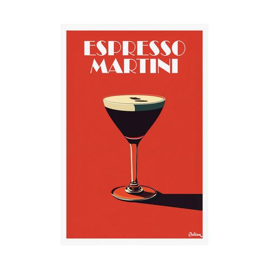 The Espresso Martini Red Edition Cocktail Poster - Matte Vertical Posters, Cocktail Art Print, Decor, Wall Art, Home Decor, Cocktail Gift