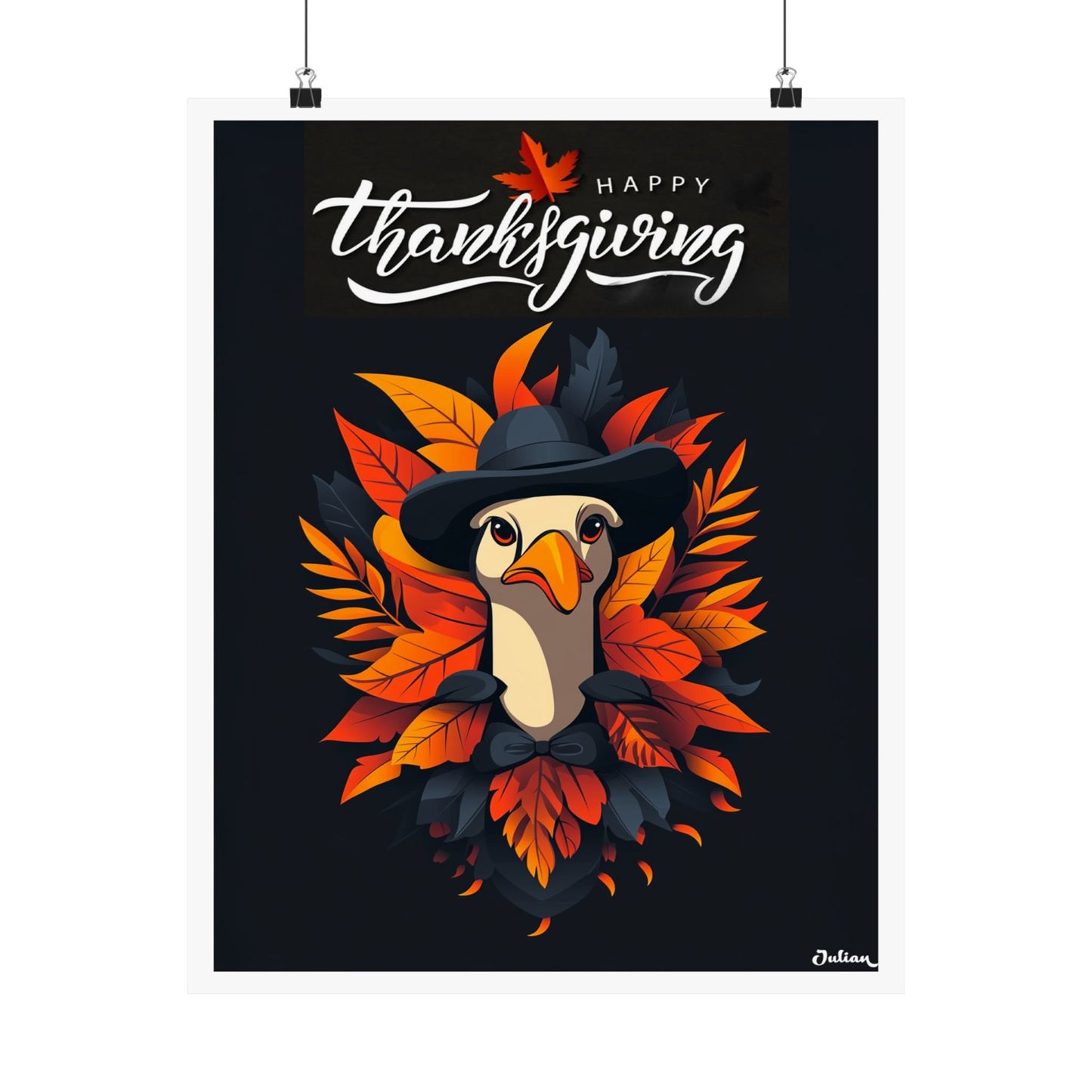 Happy Thanksgiving Poster - Matte Vertical Posters, Thanksgiving Art Print, Decor, Wall Art, Home Decor, Gift for Thanksgiving