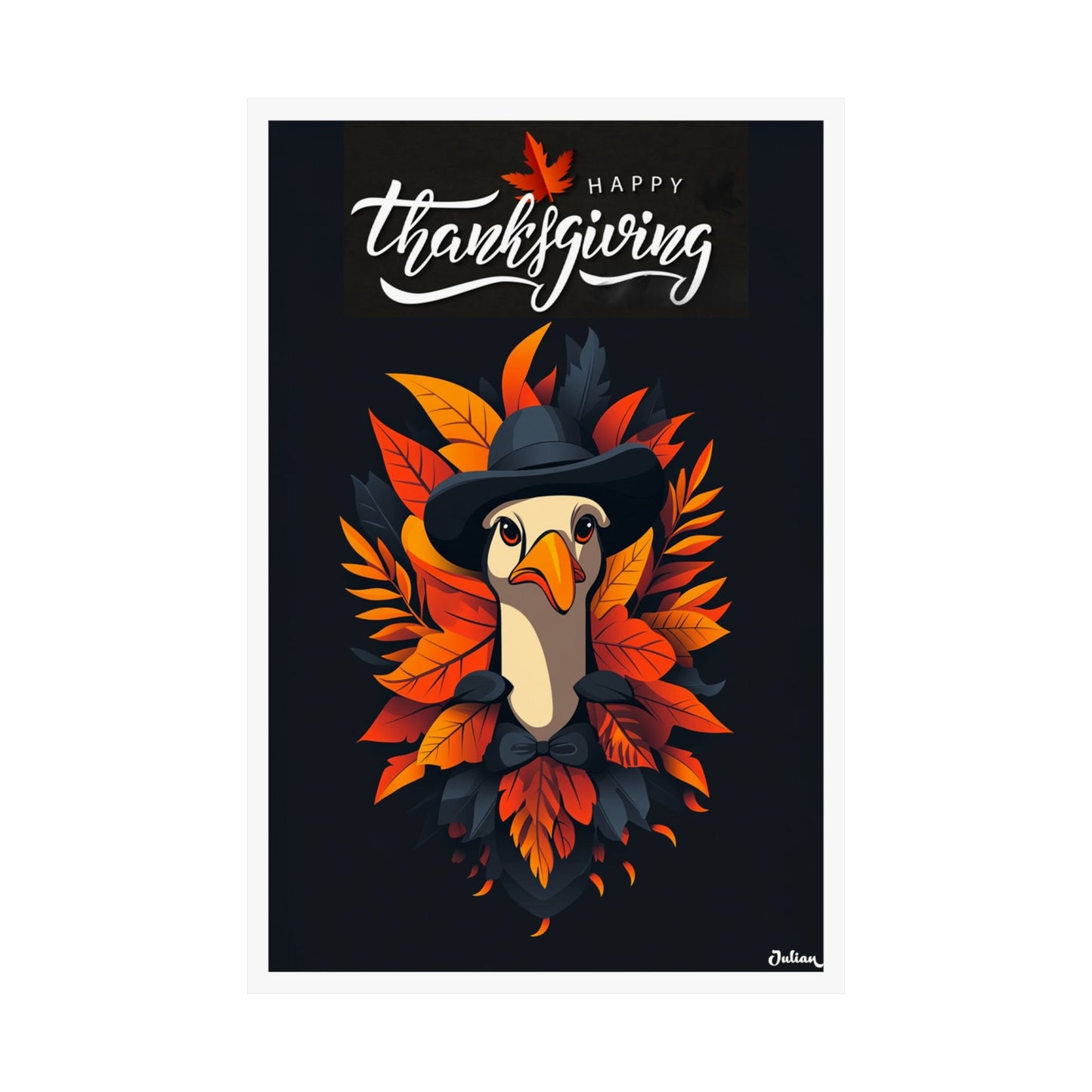 Happy Thanksgiving Poster - Matte Vertical Posters, Thanksgiving Art Print, Decor, Wall Art, Home Decor, Gift for Thanksgiving