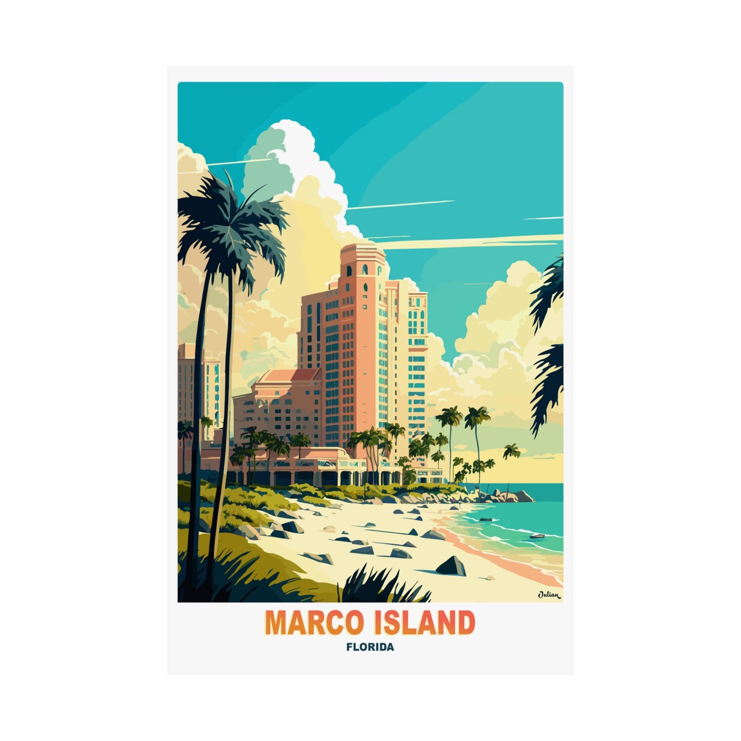 Marco Island Florida | United States | Travel Poster | Modern Wall Art