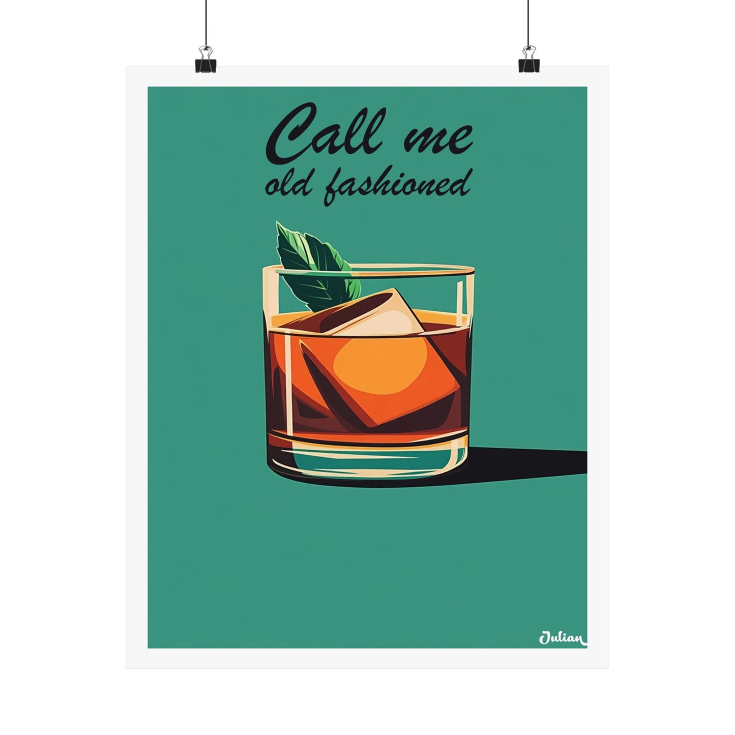 The Old Fashioned Cocktail Poster - Matte Vertical Posters, Cocktail Art Print, Decor, Wall Art, Home Decor, Cocktail Gift