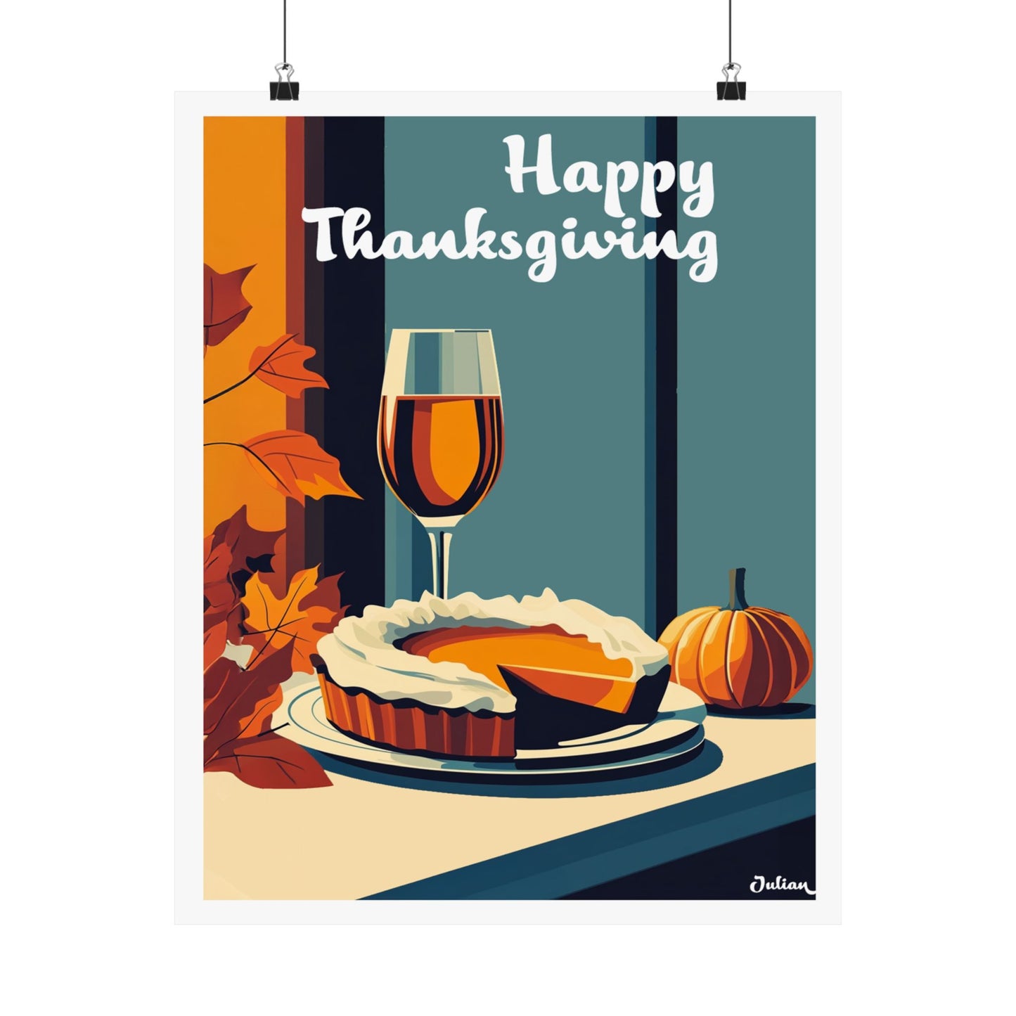 Happy Thanksgiving Poster - Matte Vertical Posters, Thanksgiving Art Print, Decor, Wall Art, Home Decor, Gift for Thanksgiving